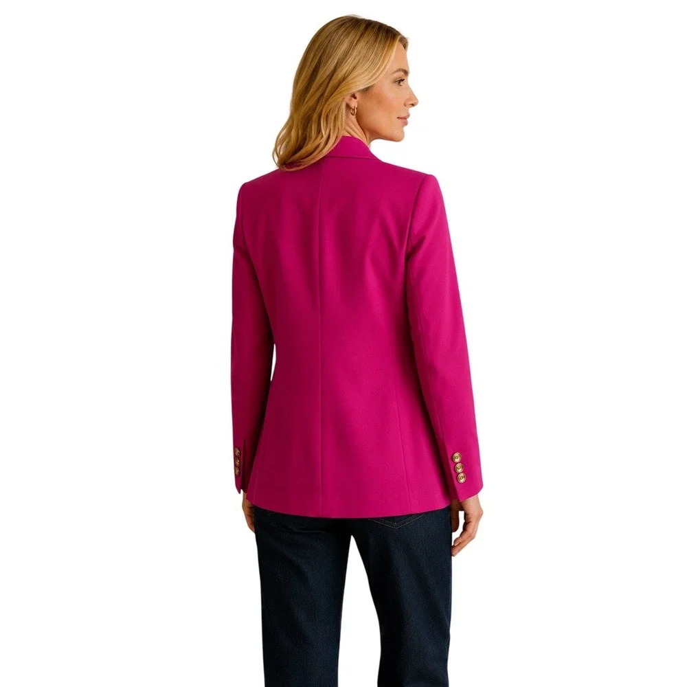 Michael Kors Pink Gold Button Blazer Jacket Womens‎ Size 10